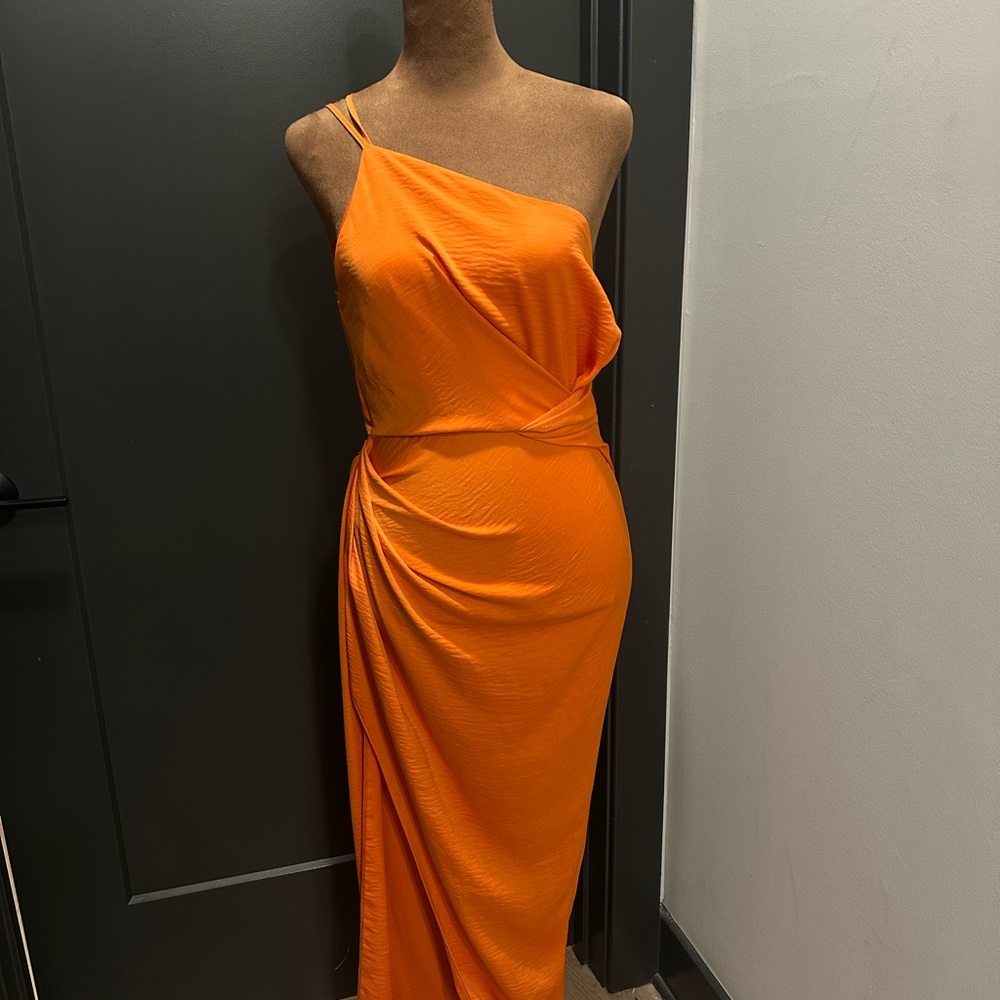 ASOS Vibrant Orange One-Shoulder Dress